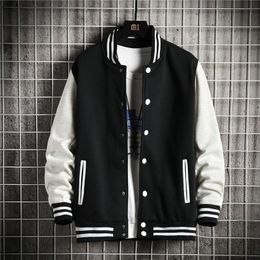 Men's Jackets Fashion Spring/Autumn Unisex Patchwork baseball uniform Teenagers Preppy Style Rib Sleeve Short men's and women's jacket 230328