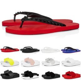 Men Women Luxury Slippers Sandals Slides Triple Black White Red Flat Flip Flops Beach Hotel Platform Indoor Sandal Slide With Box