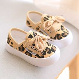 Athletic Outdoor 2023 New Casual Canvas Shoes for 2-4 Years Child Spring Autumn Leopard Cows Non-slip Toddler Girls Boys Shoe W0329