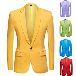 Men's Suits Blazers Mens Casual Colourful Blazers Autumn Spring Fashion Slim Suit Jacket Men Blazer Masculino Clothing Homme M~5XL 230329