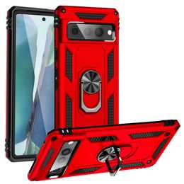 Armour Shockproof Phone Case For Google Pixel 7A 7Pro 6A 6 Pro 5A 5 4 4A 5G XL Bring Luxury Magnetic With Ring Stand Anti-fall Protection Cover