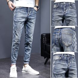 Men's Jeans Spring Autumn Original Stretch Skinny Ripped Denim Designer Korean Fashion Men Slim Luxury Clothing Trousers Jeans Pants 230329