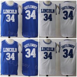 Lincoln Moive Basketball 34 Jesus Shuttlesworth Jersey College Big State He Got Game University Embroidery And Sewing Blue White Team For Sport Fans Men NCAA