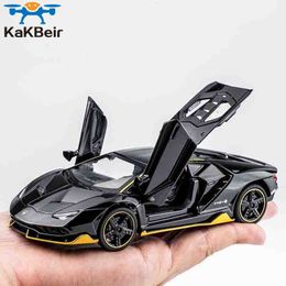 Electric RC Aircraft KaKBeir LP770 750 1 32 Lamborghinis Car Alloy Sports Model Diecast Sound Super Racing Lifting Tail Wheel For Gifts 230329