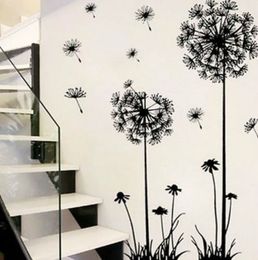 Wall Stickers Black Dandelion Sitting Room Bedroom Wall Stickers Household Adornment Decor Decals Mural Art Poster On The Wall 230329