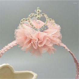 Hair Accessories 1 Pcs Children's Mesh Crown Three-dimensional Headband Rhinestone Lace Girl