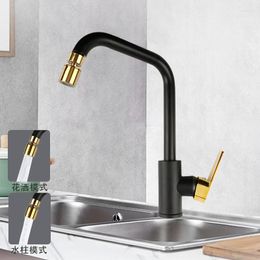 Kitchen Faucets Faucet And Cold Two-in-one All-copper Sink Splash-proof Artefact Black Gold Universal Mixing Valve Shower