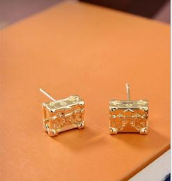 New Stud Earrings 2023 Spring Designer Gold Box Design 316L Stainless Steel Earrings Luxury Fashion Letters Jewellery Earring Hoops