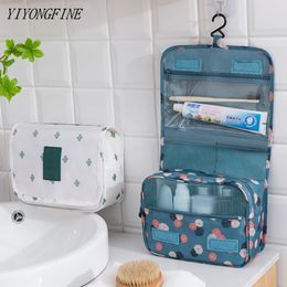 Cosmetic Bags Cases Nylon Hook Women Makeup High Capacity Toiletries Storage Pouch Travel Make Up Organiser Waterproof Beauty 230329