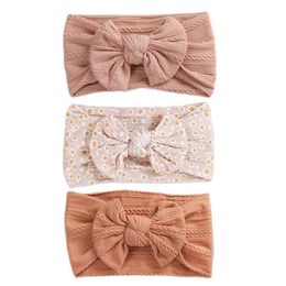 Hair Accessories 3pcslot Cable Knit Baby Girl Headband Bandeau Bebe Nylon Headbands for born Girls Elastic Band 230328