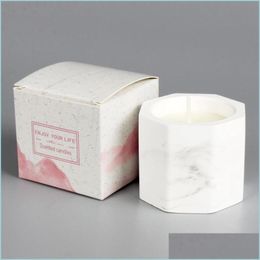 Candles Marble Plaster Scented Candle Pear Sia Blackberry Laurel Christmas Valentine Day Gift Aromatherapy Drop Delivery Home Dhdfe