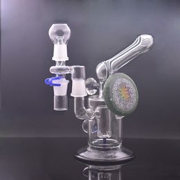 Thickness Glass Bong Oil Rig Showerhead Percolator Recycler Beaker Bongs Bubbler Ash Catcher Hookahs with Reclaimer Adapter Oil Nail Pipe