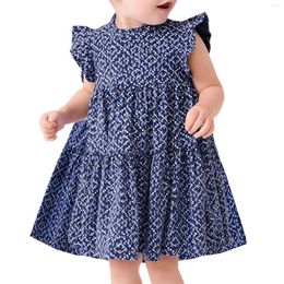 Girl Dresses Summer Children's Clothing Skirt Love Dress Knitted Cotton Princess Lattice With Short Sleeve 4t