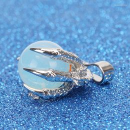Pendant Necklaces Ball Bead Vintage Fashion Jewelry Style Dragon Claw Wrap Agates Quartz 2023 Retro Natural Stone Copper Slide