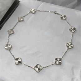 Fashion Classic Four Leaf cleef Clover Necklace Long Ten motifs bracelet 10 Flowers Pendant Mother-of-Pearl VAN for Women&Girl Valentine's Day designer Jewelry Gifts