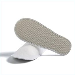 Disposable Slippers White Towelling Closed Toe Travel El Spa Shoes Bathroom Sets Washroom Shower Bath Accessories Drop Delivery Home Dhpme