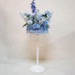 Vases White Exquisite Metal Flower Vase 25.6 Inches Tall Pillar Stand Wedding Party Table Centerpieces Road Lead Home Decoration