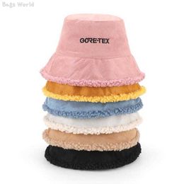 Wide Brim Hats Super Women Warm Thick Bucket Hats Lady Autumn Winter Outdoor Panama Fisherman Cap Hat For Women P230327