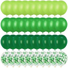 Other Event Party Supplies 40pcs Green Balloons Set Metallic Confetti Balloon Jungle Safari Animal Birthday Decorations Kids Boy Baby Shower Favors 230330