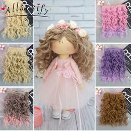 Doll Bodies Parts Allaosify Black Gold Brown Silver Short Curly Hair 15cm 25cm 100CM BJD Wig 13 14 16 DIY 230329