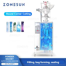 ZONESUN Powder Filling and Sealing Machine Sachet Packaging Coffee Milk Tea Packet Matcha Flour Coding ZS-PL240P1