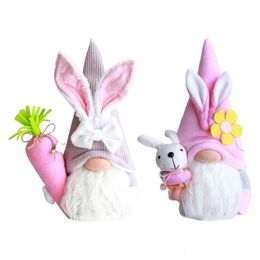 Other Event Party Supplies Easter Faceless Dwarf Rabbit Doll Family Party Decoration Spring Hanging Rabbit Decoration Children's Gift 230329