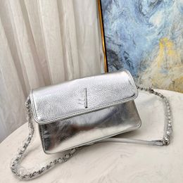 Chain Bag Messenger Handbags Envelope Bags Women Crossbody Bags Genuine Leather Slive Hardware Flip Wallet Interior Zip Pocket Fashion Letter