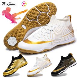 Abendschuhe Ultraleicht Herren Fußball Sportschuhe Gold FG/TF Outdoor Boy Rutschfeste High-Top Fußball Trainingsstiefel Turnschuhe 30-45 # 230329