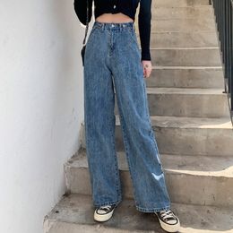 Women's Jeans Fashion Loose Woman High Waist Wide Leg Denim Clothing Blue Vintage Quality Straight Pants Casual 230330