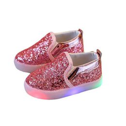 Athletic Outdoor Kids Led Shoes With Light Girls Boys Flash Classic Casual Baby Glowing Shoes Baby Sneakers Non-slip Rubber Sole Children's Shoes W0329