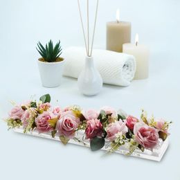 Vases Clear Acrylic Flower Vase Container Holder For Desktop Decoration