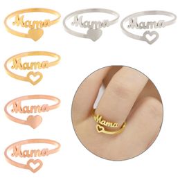 Solitaire Ring New Fashion Letter Mama Best Gifts Aadjustable Opening Stainless Steel s Jewellery Mom Y2303