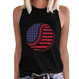 Women's Tanks Womens Summer Casual Baseball Print Tank Top Sleeveless Round Neck Vest 5x Tops Leather Tube 2 Tee Camisole