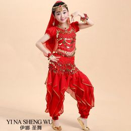 Stage Wear Kid Belly Dance Costumes Set Oriental Girl Dancing India Clothes Child Adult 4 Colours