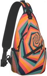 Backpack Self-made Abstract Pattern Cross Chest Bag Diagonally Sling Travel Hiking Daypack Rope Crossbody Shoulder