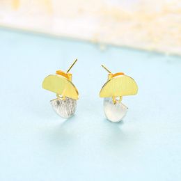 Geometric Design Wire Drawing Process s925 Silver Stud Earrings Round Colored Women Earrings Fashion Luxury Jewelry Accessories