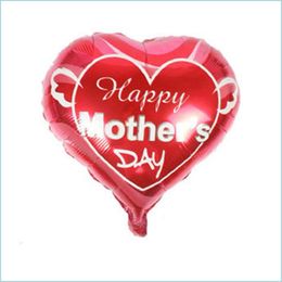 Other Event Party Supplies Father And Mother Love Heart Shape Balloons Happy Mothers Day Aluminum Foil Balloon Festival Globol Dro Dhwz6