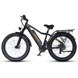 Dynalion Electric Bike Adults 26" Fat Wide Tyre 48V16Ah Li-ion Battery 750W Motor Front and Rear Disc Brake Shimano 7-Speed Derailleur Mountain Ebike UL Certified U0330