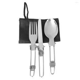 Flatware Sets MagiDeal Outdoor Camping Hiking Picnic Foldable Fork Spoon Tableware Kitchen Accessories Creative Gifts