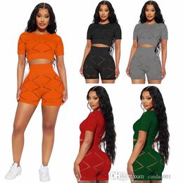 Womens Petal Sleeve Sportwear Sexy New Fashion Streetwear Casual Solid Colour Burnt Flower Two Piece Tights Set