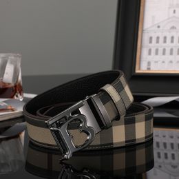 mens belt Automatic buckle Designer belt luxury stripe Letter buckle classic Gold and silver black buckle casual width 3.8cm fashion gift