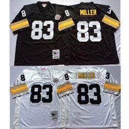 American football wear Heath Miller 83 jerseys throwback men white black shirt mitchell ness adult size stitched jersey mix order