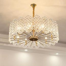 Pendant Lamps Modern Crystal American Romantic Lights Fixture Luxury Home Decoration Bedroom Living Room Decor Lustre
