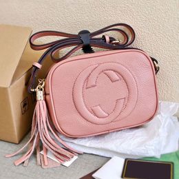 2023 Moda Barata Bolsa Feminina de Couro Genuíno Soho Disco Bolsa Designer de Alta Qualidade com Borla Bolsas de Ombro Crossbody Mensageiro Bolsa Feminina Carteira