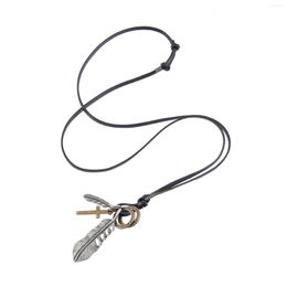 Pendant Necklaces Simple Necklace PU Leather Rope Chain Decorative Jewellery Fashion Trendy Bola Tie For Gifts Party Men Women Daily Work
