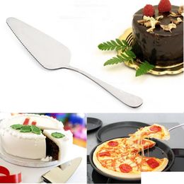 Cake Tools 100Pcs Triangle Pizza Pie Spade Stainless Steel Handle Shovel Bread Spata Kitchen Baking Drop Delivery Home Garden Dining Dh9Jx