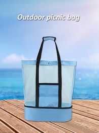 Camp Furniture Cooler Picnic Bag Dry Wet Depart Drink Insulated Handheld Lunch Outdoors Refrigeration Travel Camping Beach Food