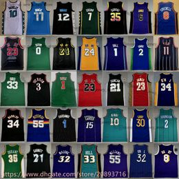 Classic Retro Basketball Derrick Rose Jersey Tyrone Muggsy Bogue Alonzo Mourning Paul Pierce Scottie Pippen Kevin Durant Klay Thompson Jalen Green Nikola Jokic