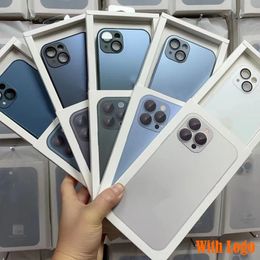 Ag Silicone Matte Glass Case for iPhone 14 13 12 11 Pro Max Promax Plus Frosted Glass Phone مع فيلم عدسة متكاملة