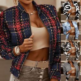 Women's Blouses Half Denim Jacket For Women His And Hers Jackets Womens Color Block Plaid Shirts Button Down Long Sleeve Pockets Blouse Tops